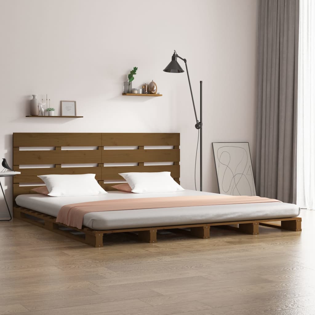 Vetonek Estructura de cama madera maciza de pino marrón miel 150x200 cm