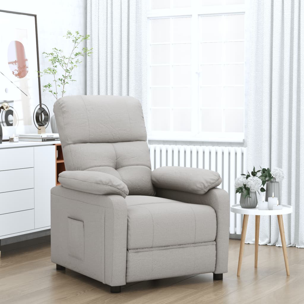 Vetonek Sillón reclinable de tela gris taupe