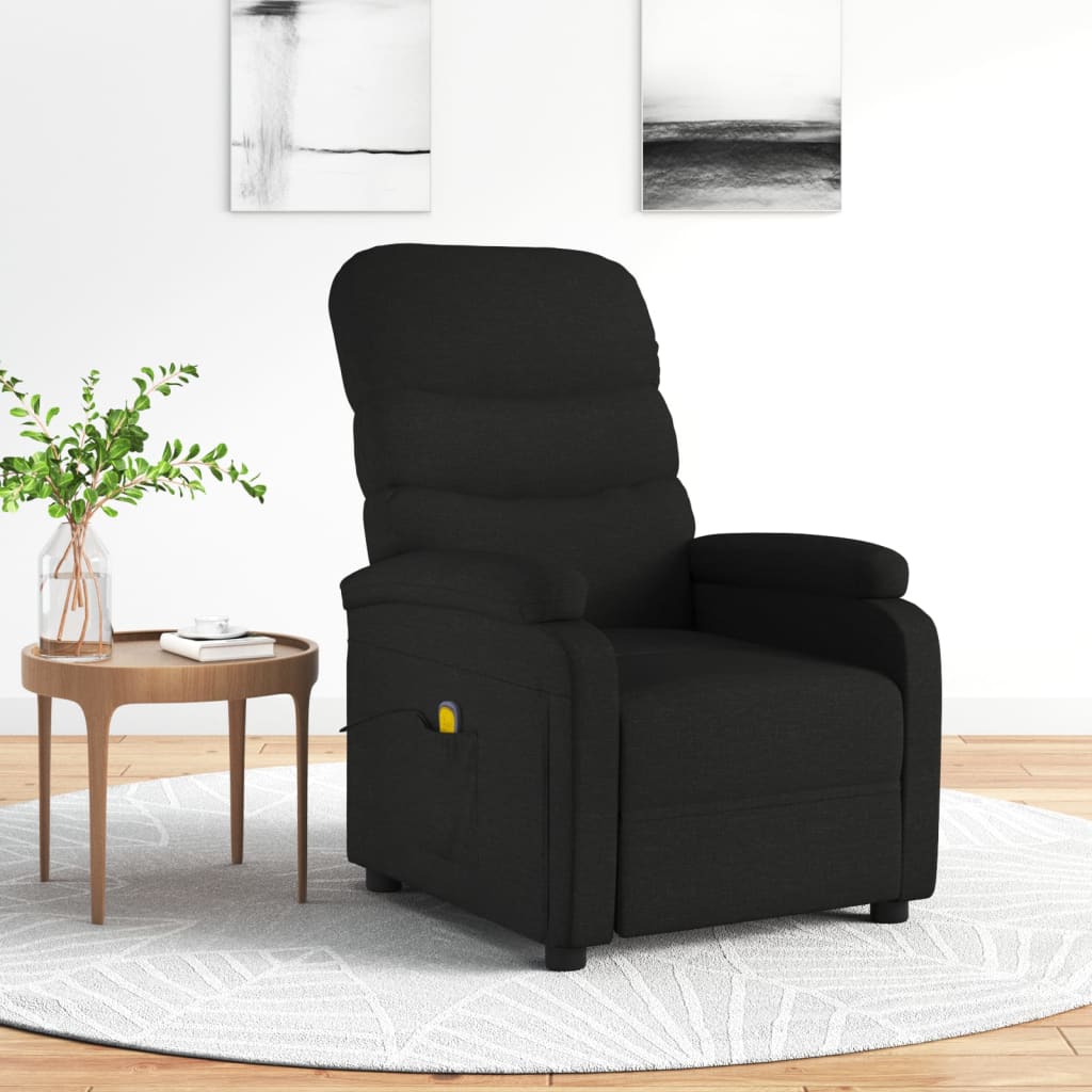 Vetonek Sillón de masaje de tela negro