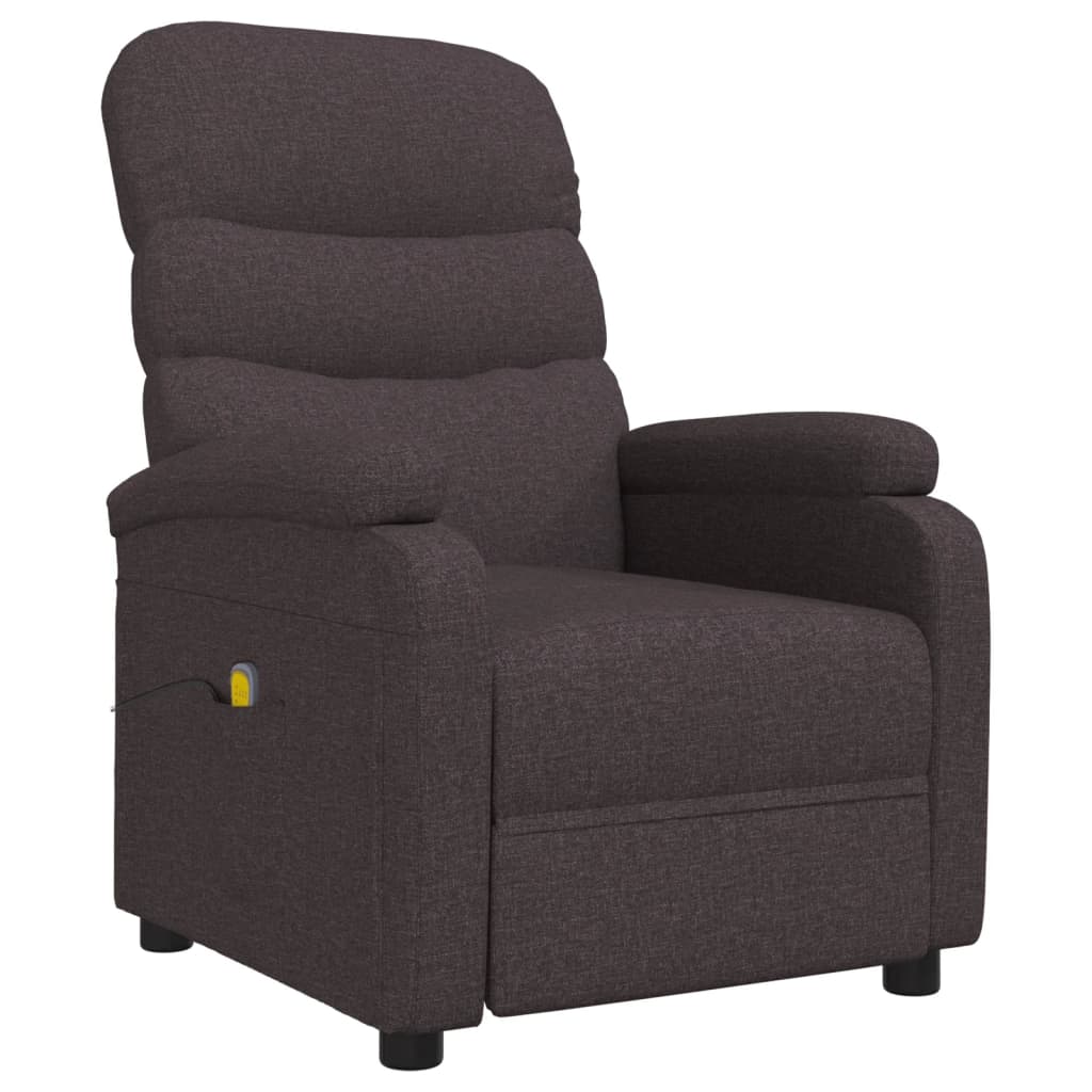 Electric massage armchair Dark brown fabric