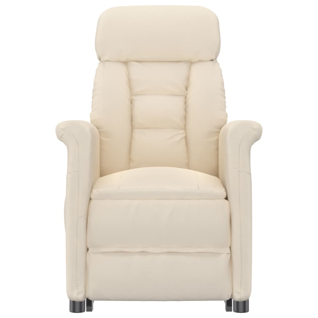 Sillón reclinable de tela de microfibra beige vidaXL