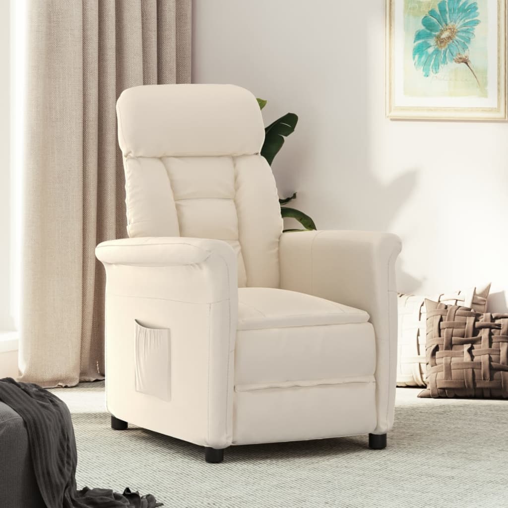 Vetonek Sillón reclinable de tela de microfibra beige