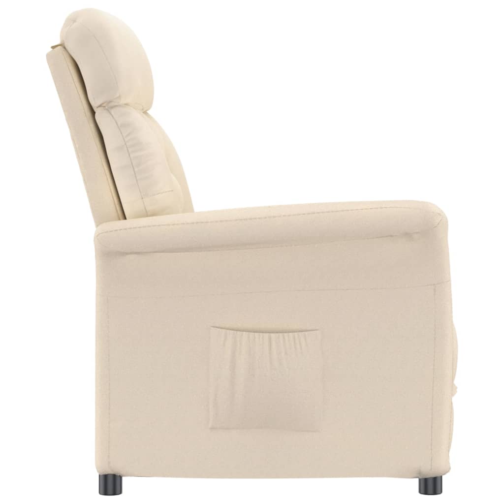 Sillón reclinable de tela de microfibra beige vidaXL