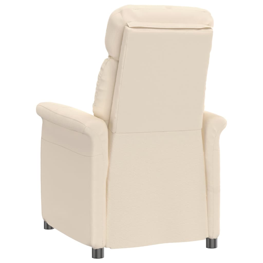 Sillón reclinable de tela de microfibra beige vidaXL