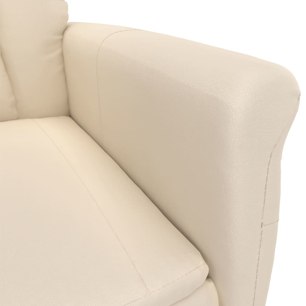 Sillón reclinable de tela de microfibra beige vidaXL