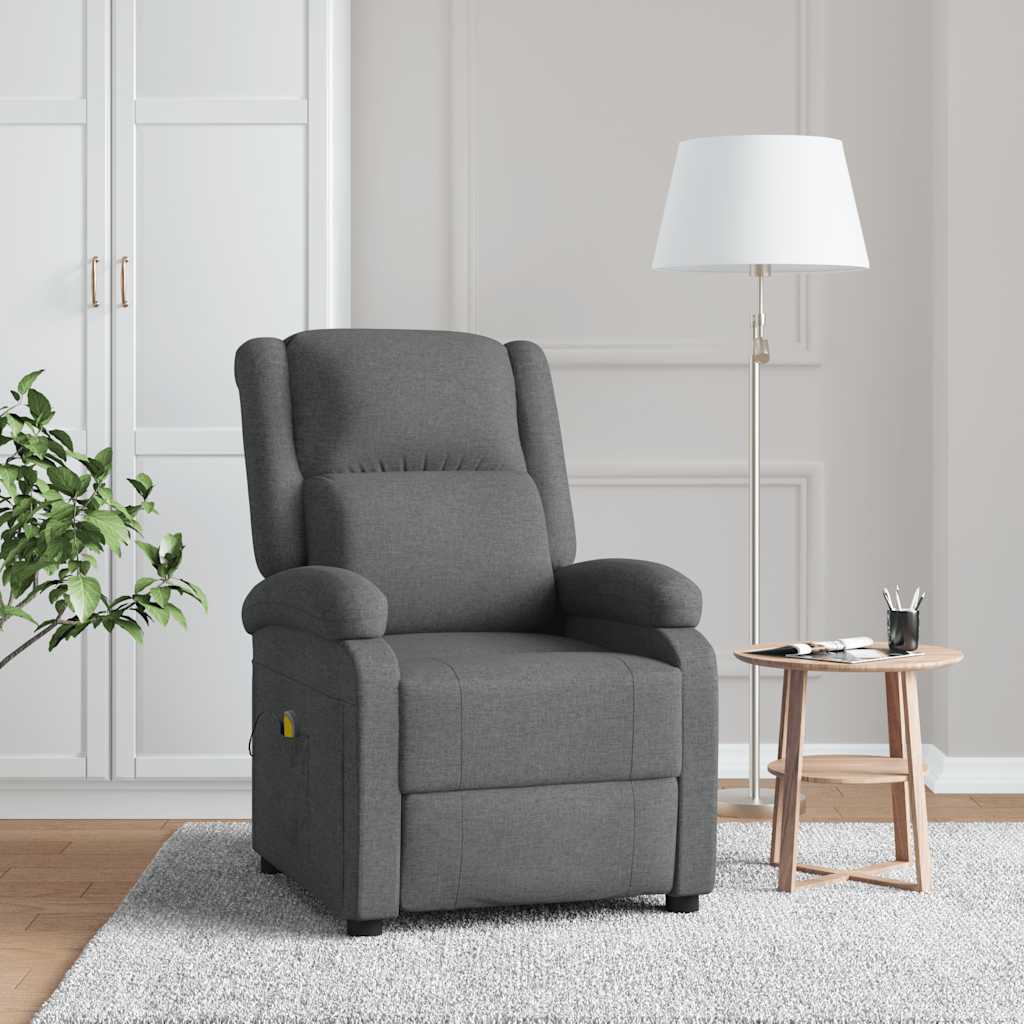 Vetonek Sillón de masaje de tela gris oscuro