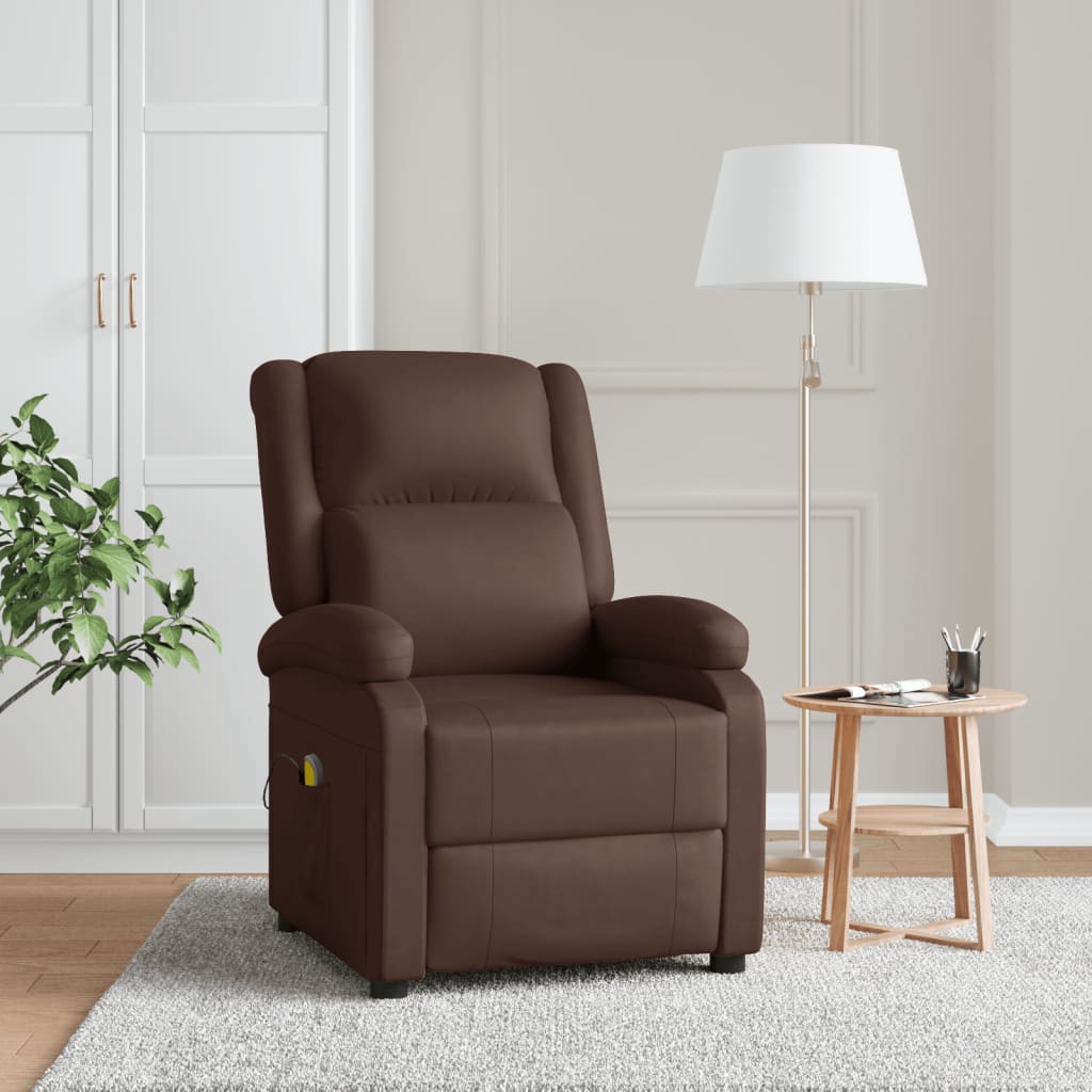 Vetonek Sillón de masaje cuero sintético marrón