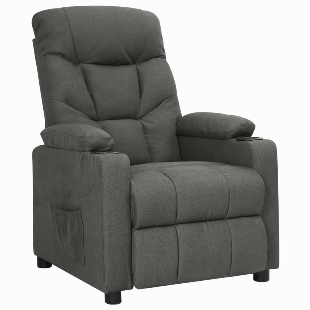 Vetonek Sillón reclinable de tela gris oscuro