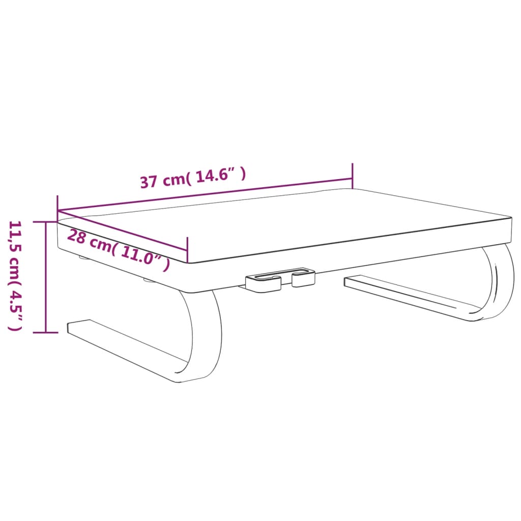 Black Monitor Support 37x28x11,5 cm