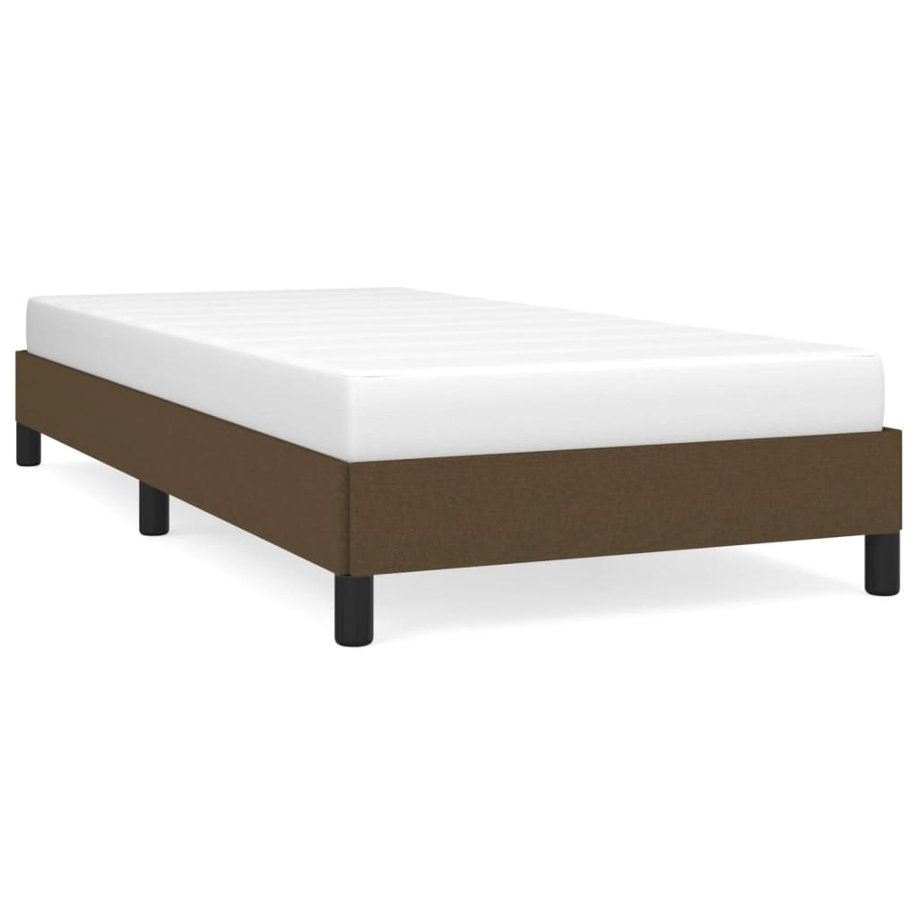 Vetonek Estructura de cama sin colchón tela marrón oscuro 90x190 cm