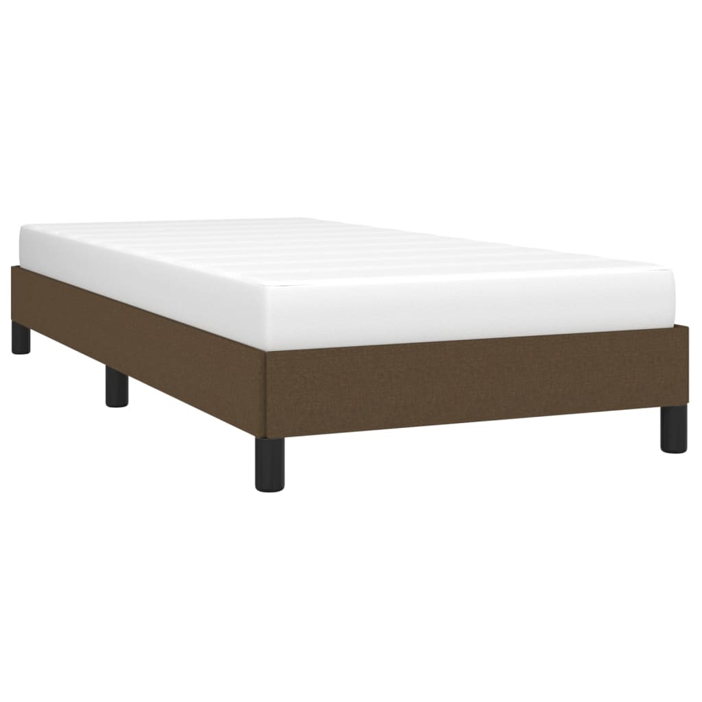 Estructura de cama sin colchón tela marrón oscuro 90x190 cm v7327 - Vetonek