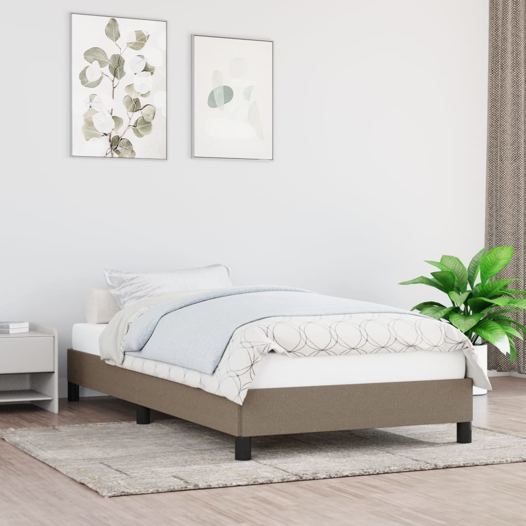 Vetonek Estructura de cama sin colchón tela gris taupe 90x190 cm