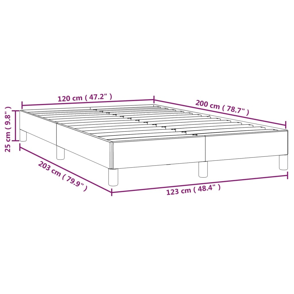 Estructura de cama sin colchón tela azul 120x200 cm vidaXL