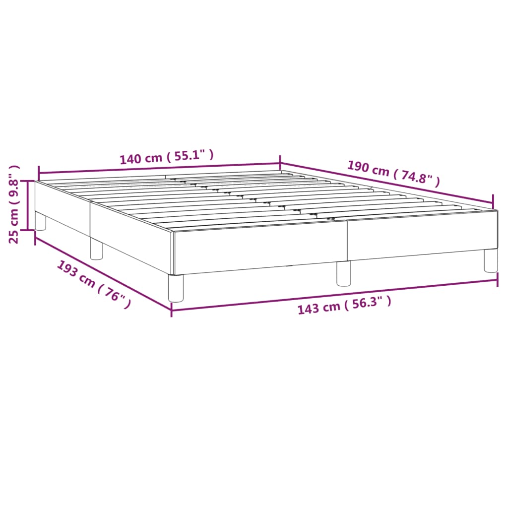 Estructura de cama sin colchón tela verde 140x190 cm vidaXL