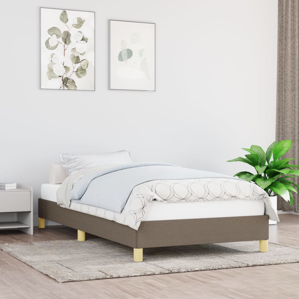 Vetonek Estructura de cama sin colchón tela gris taupe 80x200 cm