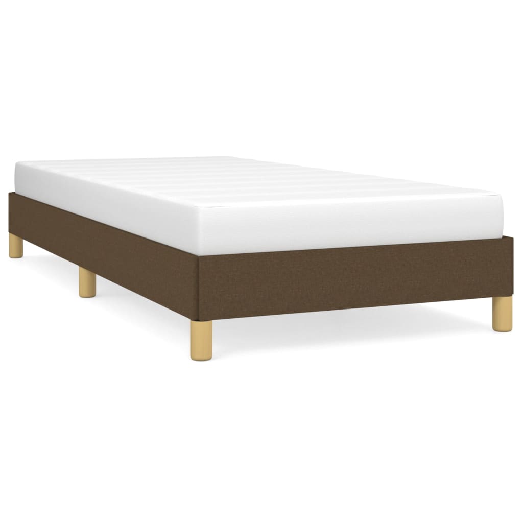 Vetonek Estructura de cama sin colchón tela marrón oscuro 90x190 cm