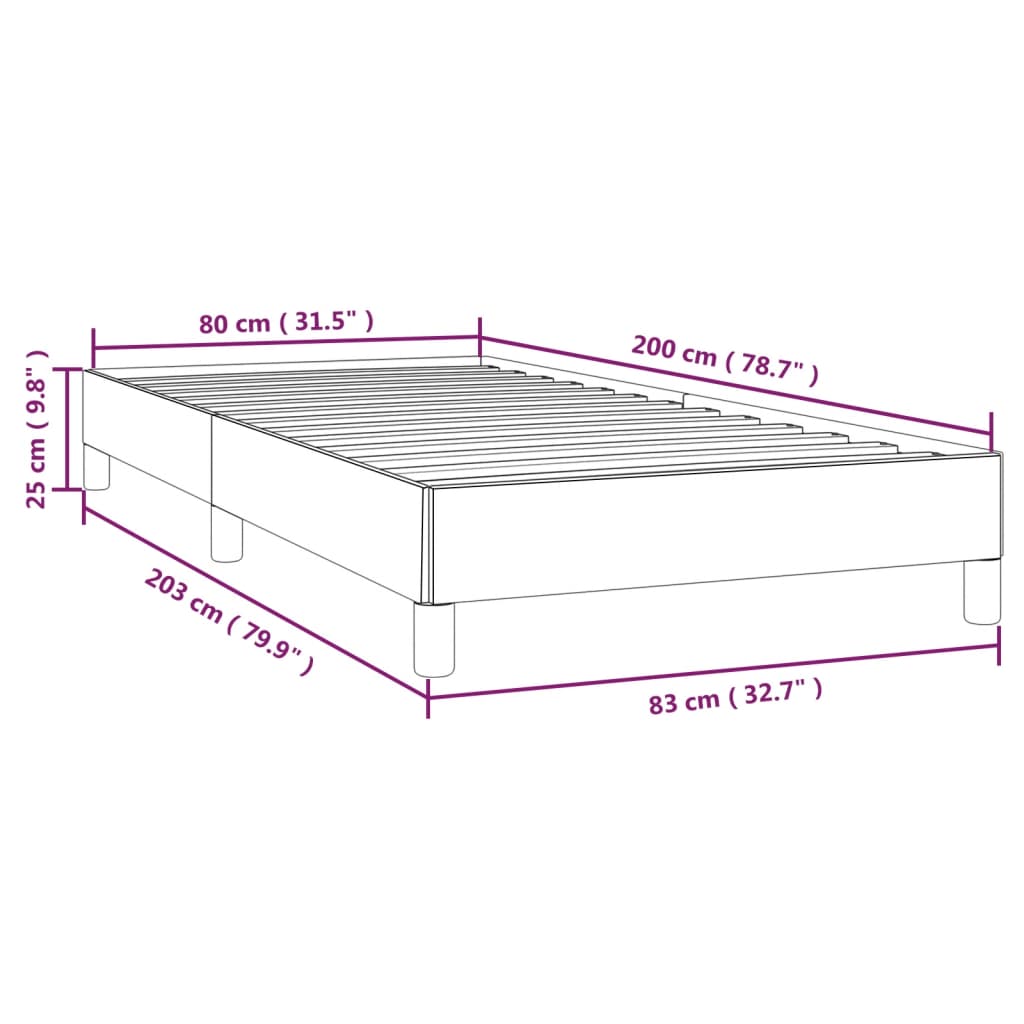 Estructura de cama sin colchón cuero sintético negro 80x200 cm vidaXL