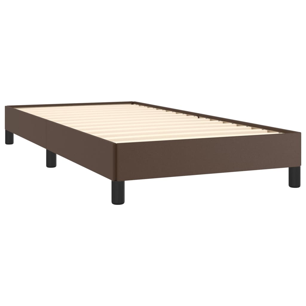 Estructura de cama sin colchón cuero sintético marrón 90x190 cm vidaXL