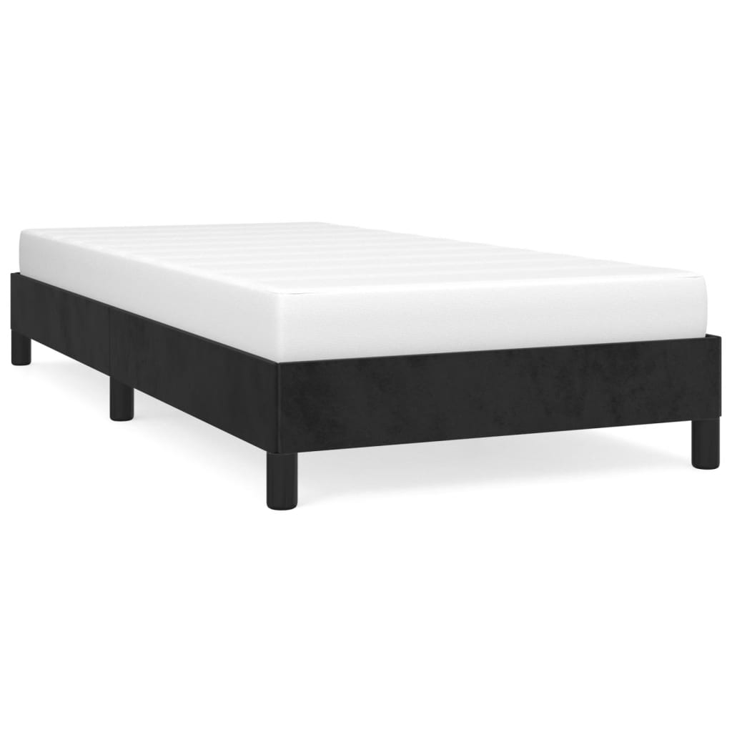 Vetonek Estructura de cama sin colchón terciopelo negro 90x190 cm
