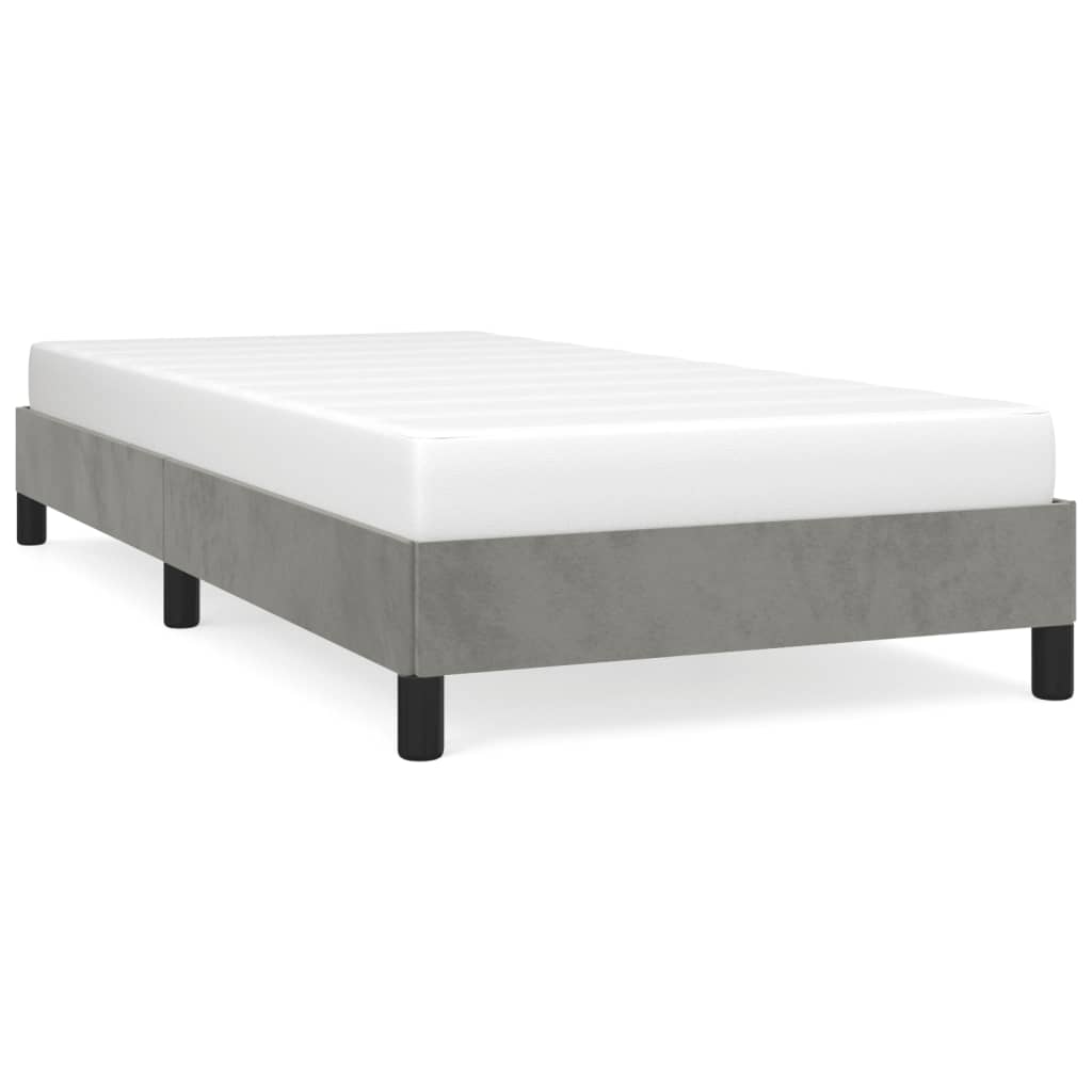 Estructura de cama sin colchón terciopelo gris claro 100x200 cm vidaXL