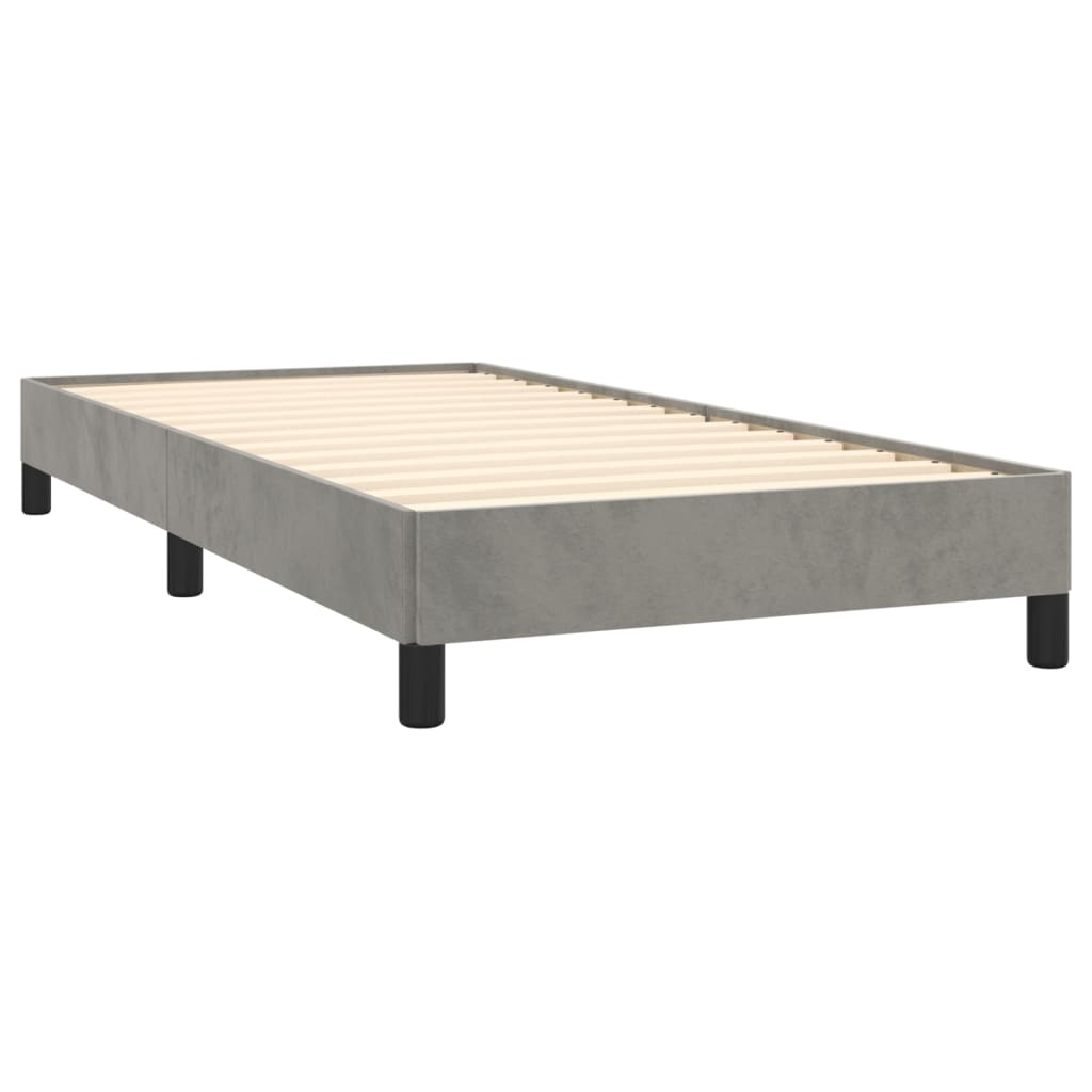 Estructura de cama sin colchón terciopelo gris claro 100x200 cm vidaXL