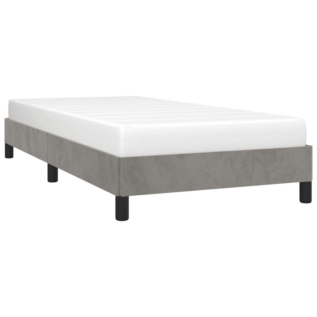 Estructura de cama sin colchón terciopelo gris claro 100x200 cm vidaXL