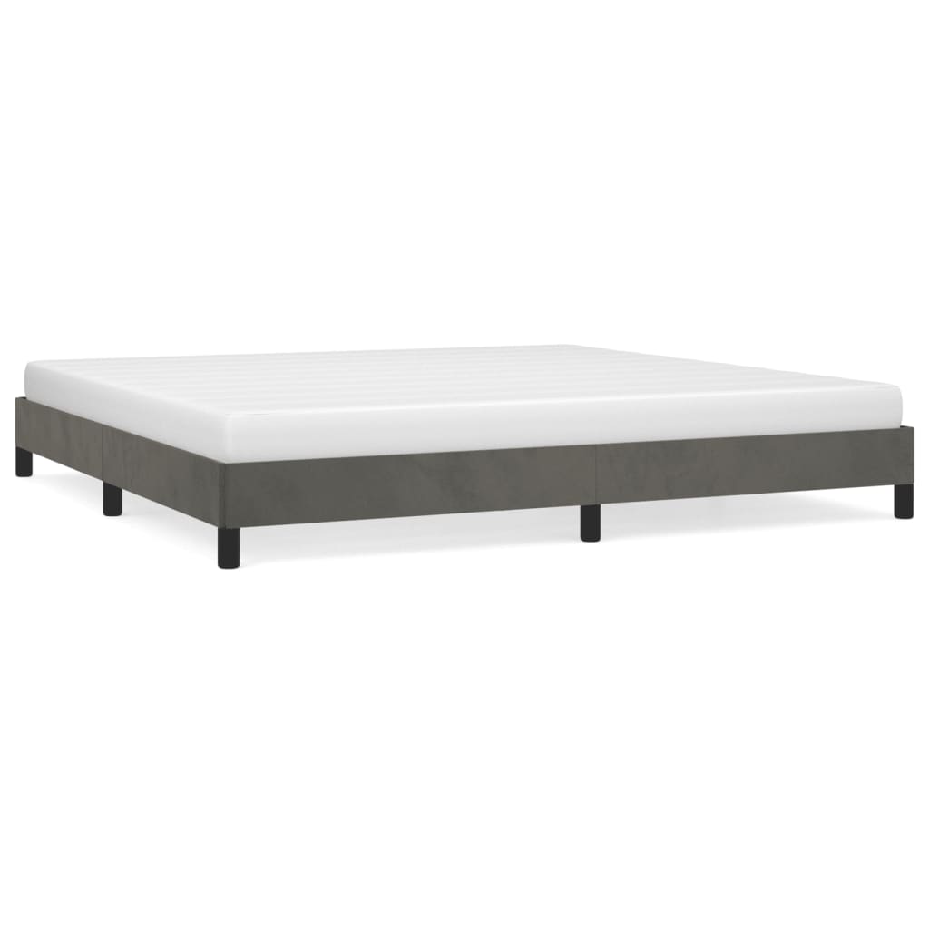 Vetonek Estructura cama sin colchón terciopelo gris oscuro 200x200 cm