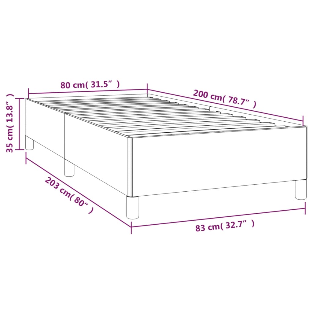 Estructura de cama sin colchón tela gris oscuro 80x200 cm vidaXL