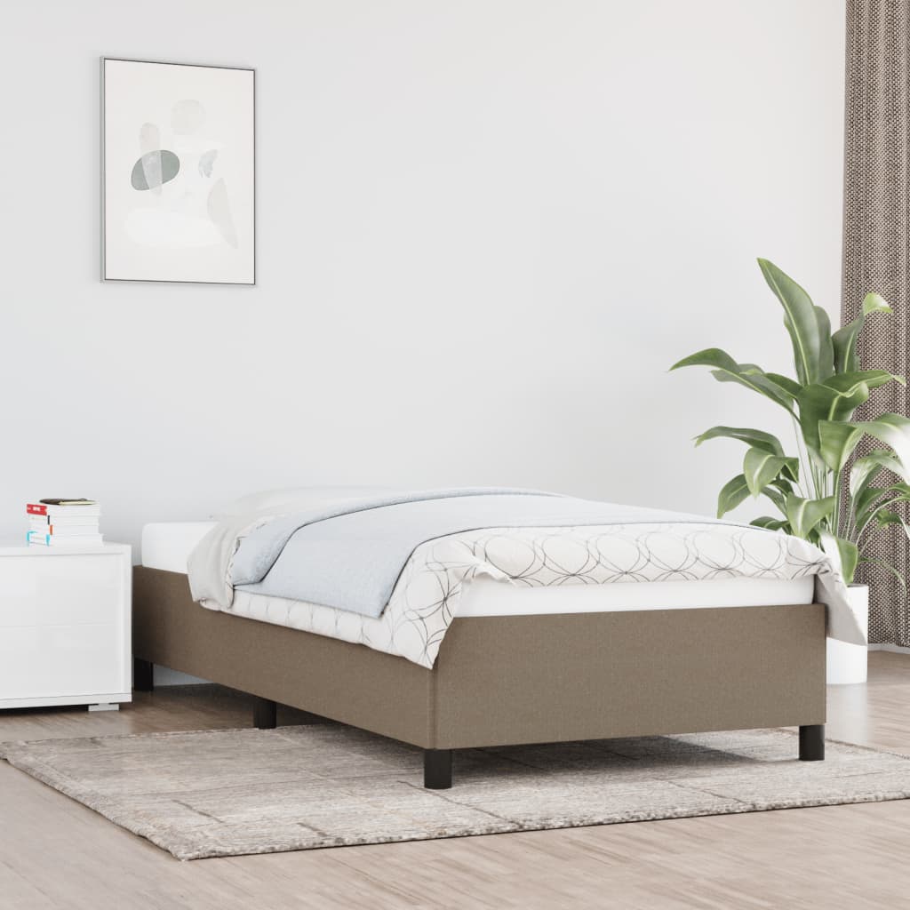 Vetonek Estructura de cama sin colchón tela gris taupe 90x190 cm