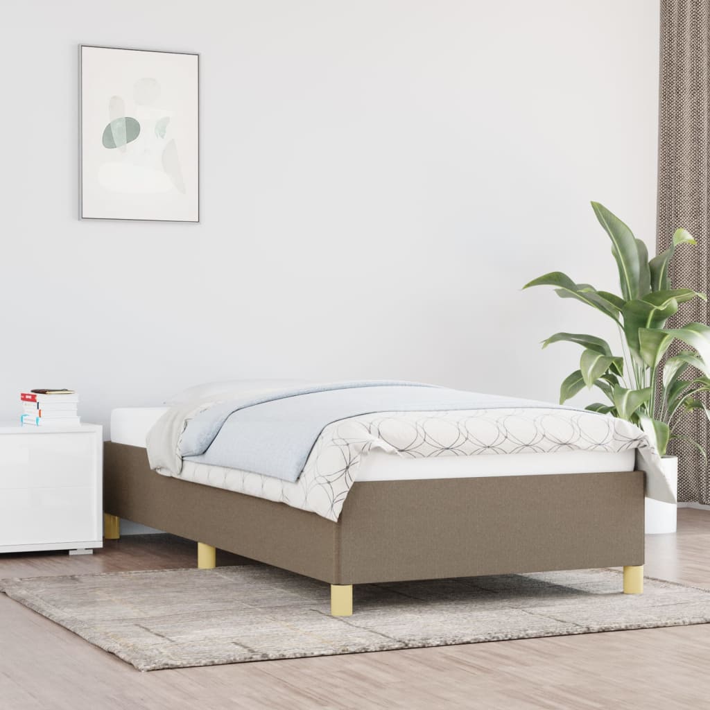 Vetonek Estructura de cama sin colchón tela gris taupe 90x190 cm