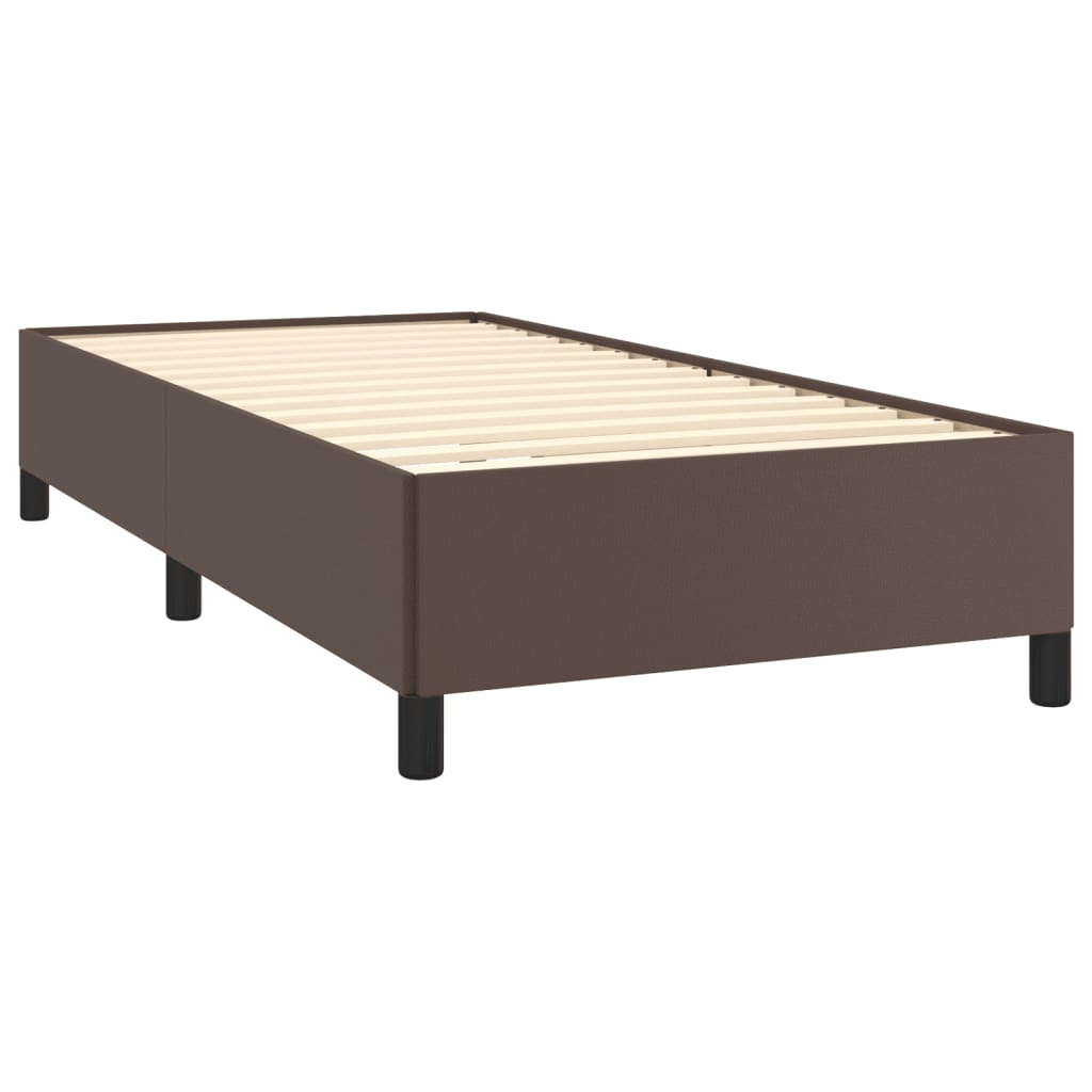 Estructura de cama sin colchón cuero sintético marrón 80x200 cm vidaXL