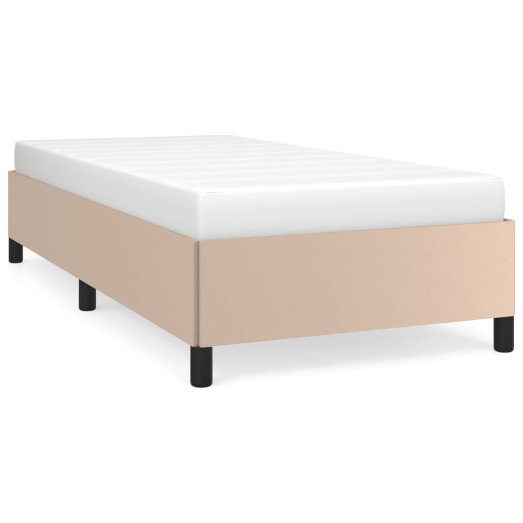 Estructura cama sin colchón cuero sintético capuchino 90x190 cm vidaXL