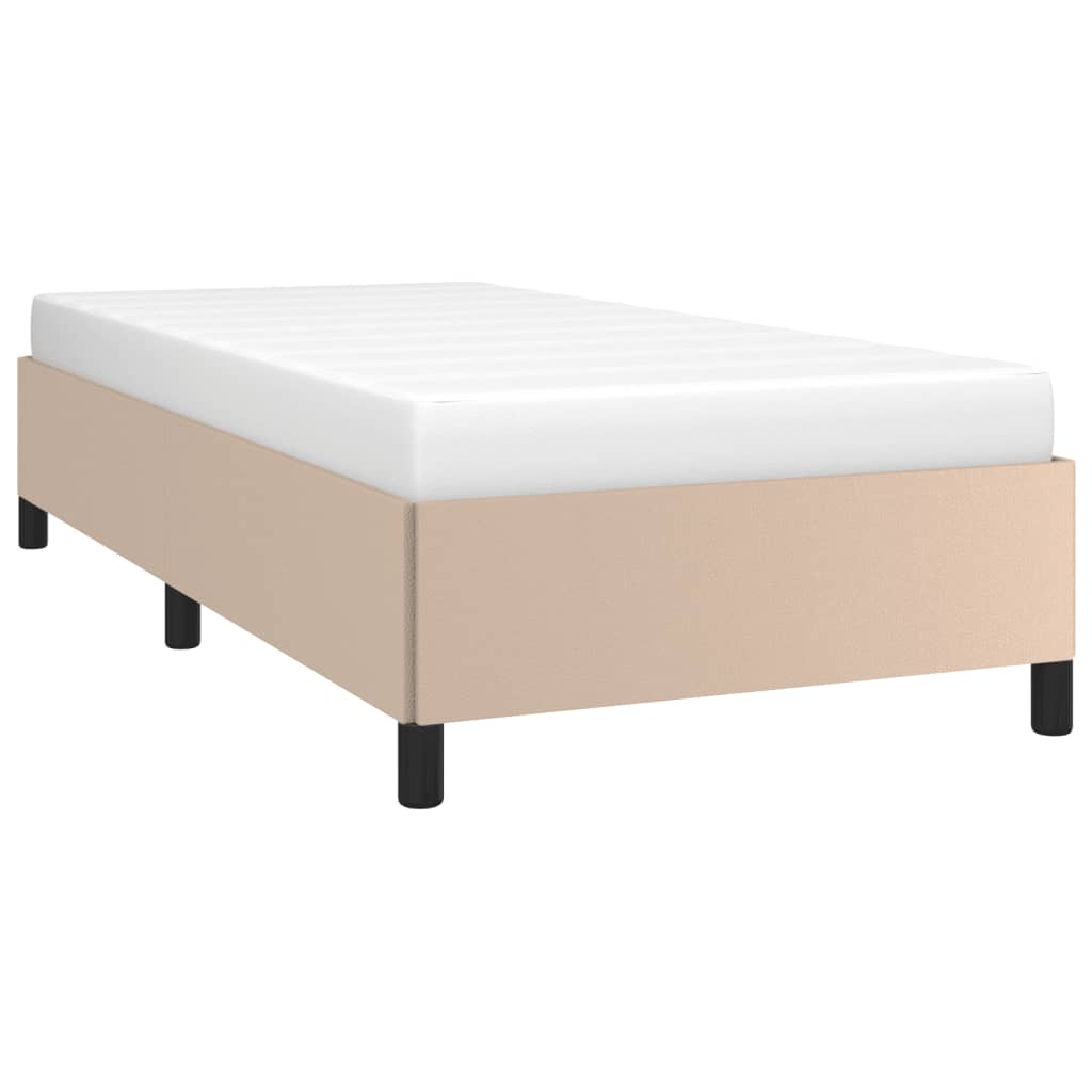 Estructura cama sin colchón cuero sintético capuchino 90x190 cm vidaXL