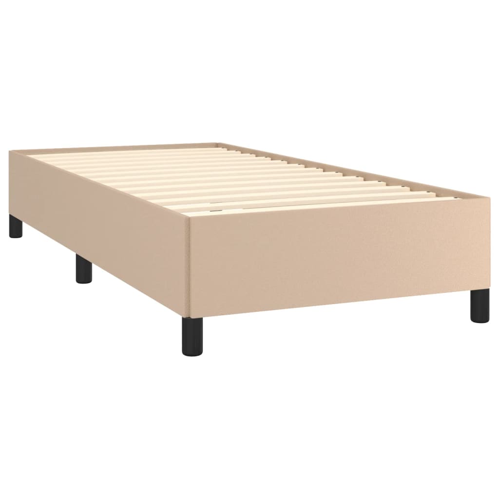 Estructura cama sin colchón cuero sintético capuchino 90x190 cm vidaXL