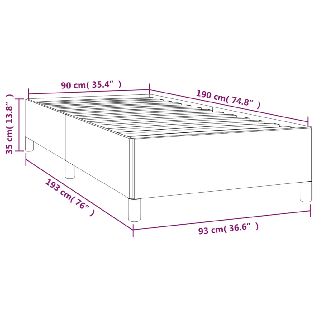 Estructura cama sin colchón cuero sintético capuchino 90x190 cm vidaXL