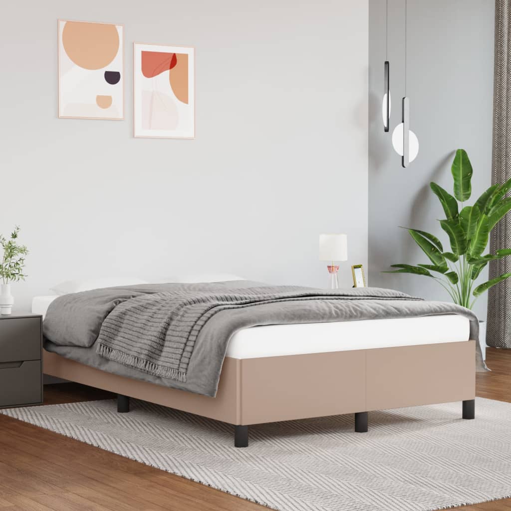 Vetonek Estructura cama sin colchón cuero sintético capuchino 120x200cm