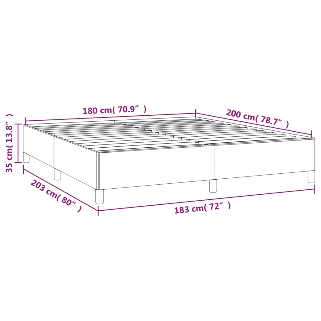 Estructura de cama sin colchón cuero sintético marrón 180x200cm vidaXL