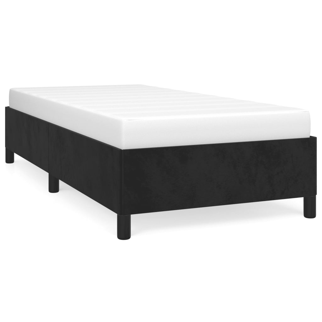 Vetonek Estructura de cama sin colchón terciopelo negro 90x190 cm