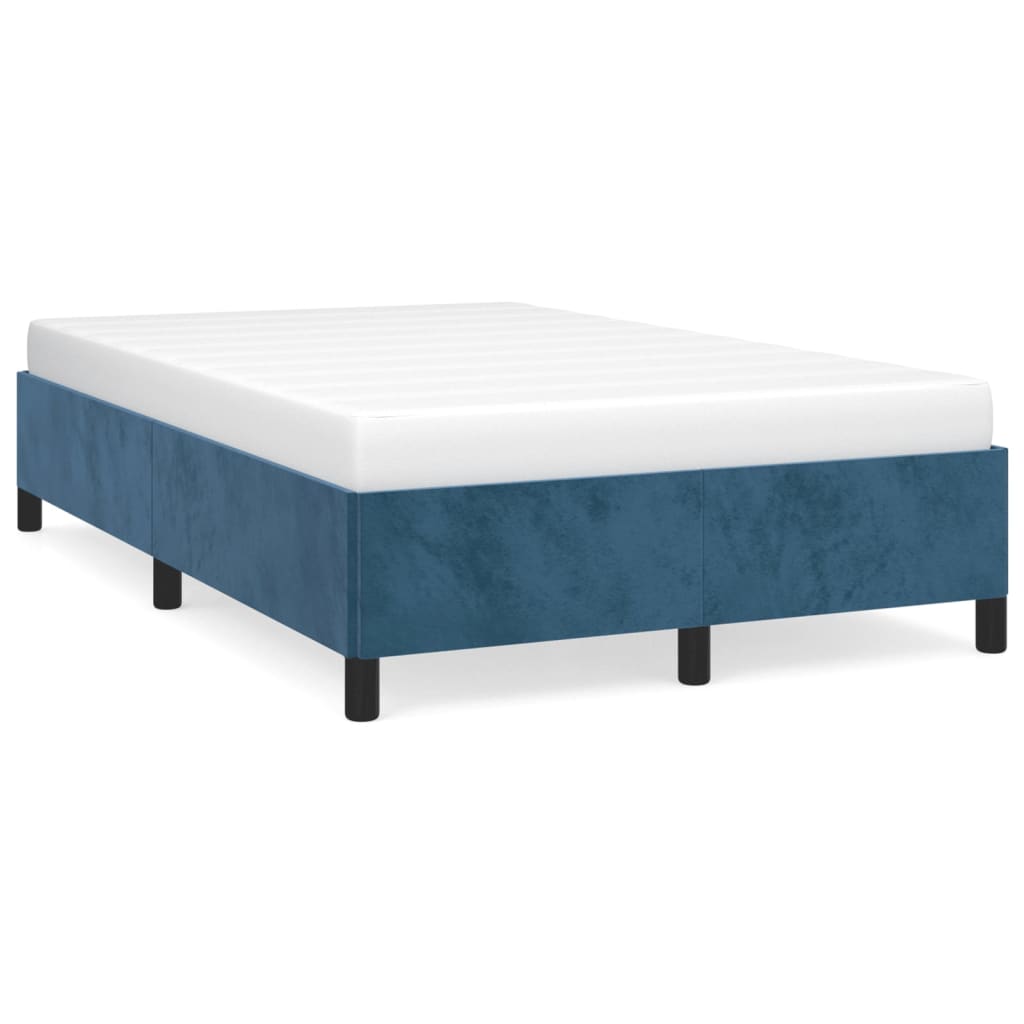 Estructura de cama sin colchón terciopelo azul oscuro 120x200cm vidaXL