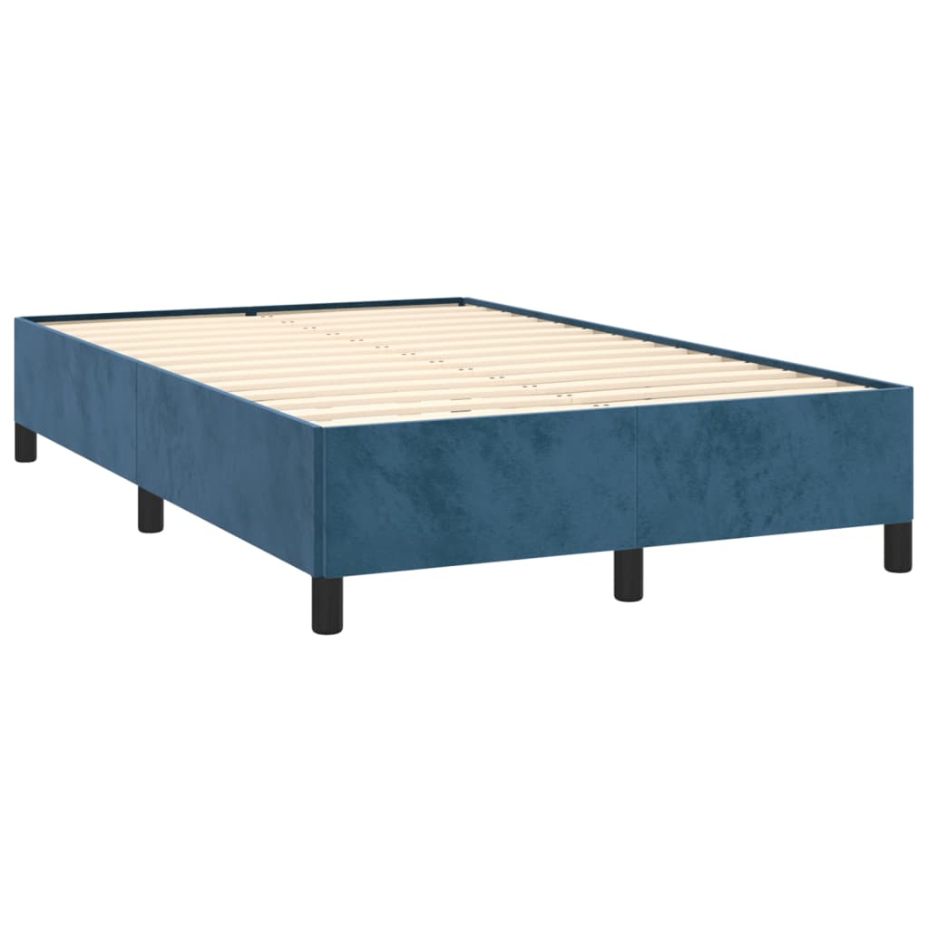 Estructura de cama sin colchón terciopelo azul oscuro 120x200cm vidaXL