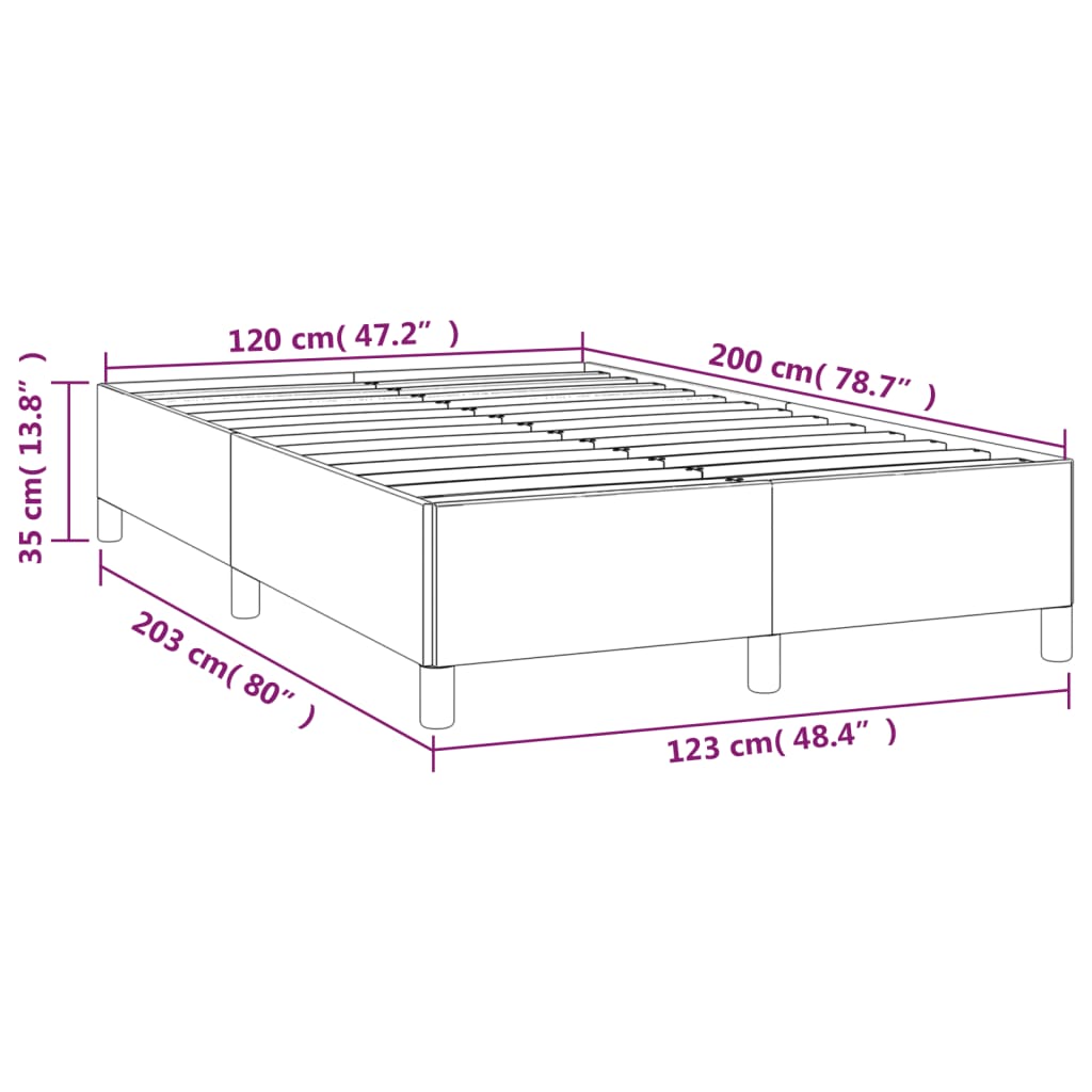 Estructura de cama sin colchón terciopelo azul oscuro 120x200cm vidaXL