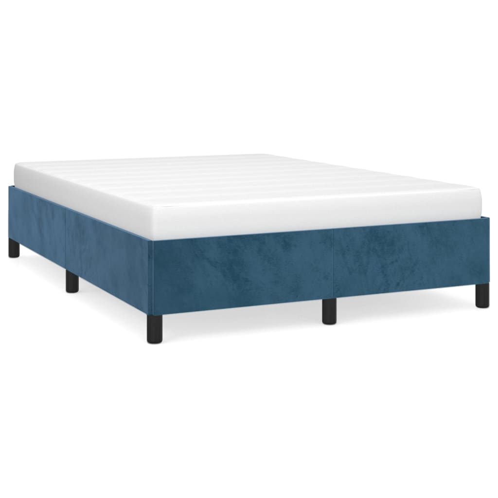 Estructura de cama sin colchón terciopelo azul oscuro 140x200cm vidaXL