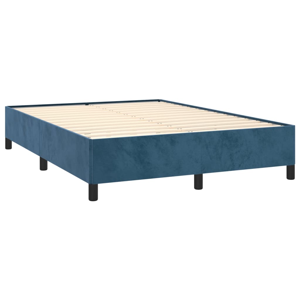 Estructura de cama sin colchón terciopelo azul oscuro 140x200cm vidaXL