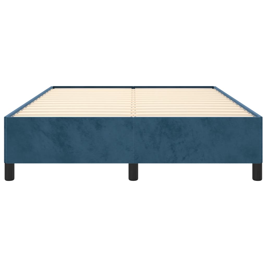 Estructura de cama sin colchón terciopelo azul oscuro 140x200cm vidaXL