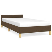 Vetonek Estructura de cama sin colchón tela marrón oscuro 90x190 cm