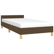 Estructura de cama sin colchón tela marrón oscuro 90x190 cm - Vetonek