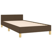 Estructura de cama sin colchón tela marrón oscuro 90x190 cm - Vetonek