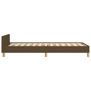 Estructura de cama sin colchón tela marrón oscuro 90x190 cm - Vetonek