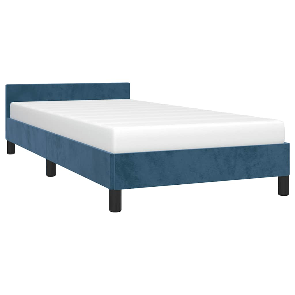 Estructura de cama sin colchón terciopelo azul oscuro 80x200 cm vidaXL