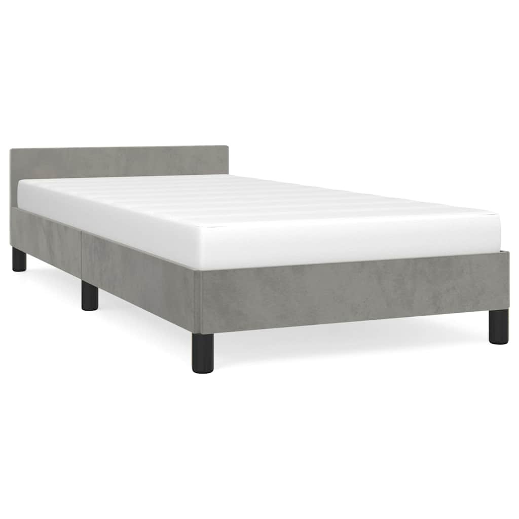 Estructura de cama sin colchón terciopelo gris claro 100x200 cm vidaXL